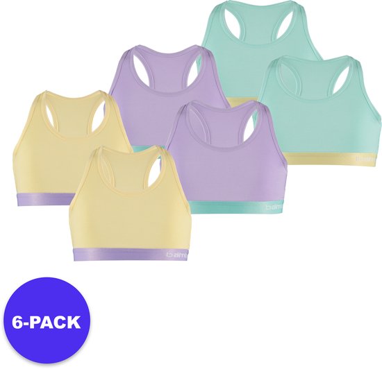 Apollo (Sports) | Bamboe Top Filles | Multi Pastel | Taille 134/140 | 6 paquets | Forfait avantage