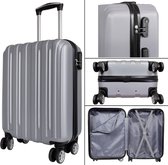 Handbagage koffer - Reiskoffer trolley - Lichtgewicht koffers met slot op wielen - Stevig ABS - 38 Liter - Dallas - Zilver- Travelsuitcase - S