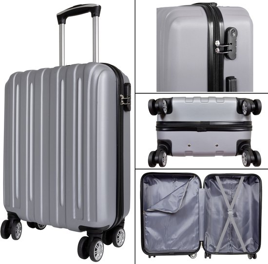 Handbagage koffer - Reiskoffer trolley - Lichtgewicht koffers met slot op  wielen -... | bol.com