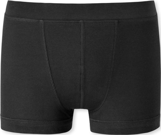 SCHIESSER Retro Rib boxer (1-pack) - heren short dubbelrib biologisch katoen zwart - Maat: S