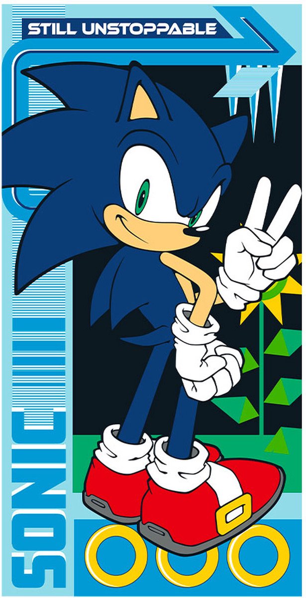 Serviette de plage Sonic , Still Unstoppable - 70 x 140 cm - Polyester |  bol.com