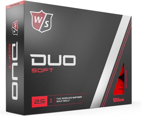 Foto: Wilson staff duo soft golfballen 2023 rood 12 stuks