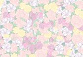 Fotobehang - Vlies Behang - Romantische Bloemen in Pastelkleuren - 520 x 318 cm