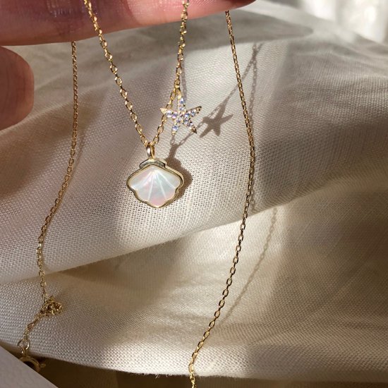 Fashion jewelry|Dames Ketting|Valentijns cadeau| gift|verrassing|ster|schelp