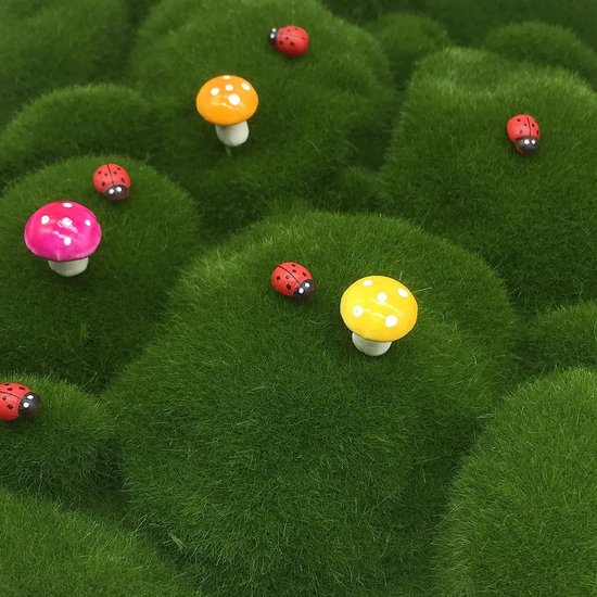 20 stukken van kunstmatige mos stenen, decoratief en kunstgras, miniatuur, mosballen,...