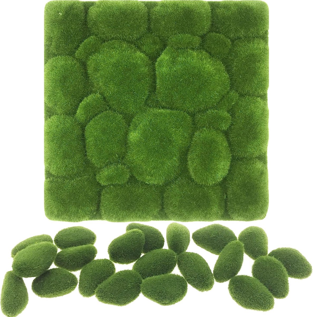 20 stukken van kunstmatige mos stenen, decoratief en kunstgras, miniatuur, mosballen,...