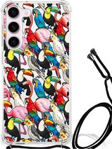 Anti-shock Hoesje met foto Geschikt voor Samsung Galaxy S23 Telefoon Hoesje met doorzichtige rand Birds