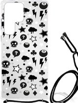 Telefoon Hoesje Geschikt voor Samsung Galaxy S23 Ultra Case met transparante rand Silver Punk