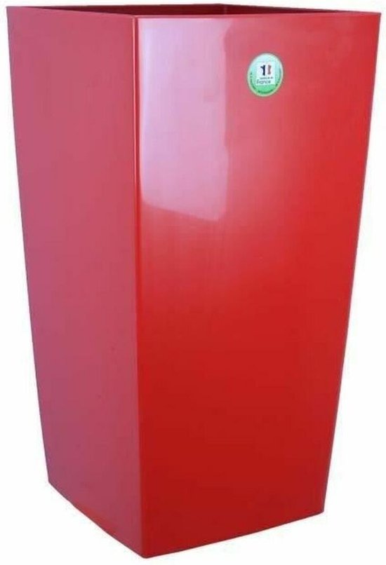 Pot de Fleurs RIVIERA Nuance - Carré - 38 x 38 x H 69 cm - 67 L - Rouge