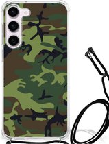 Smartphone hoesje Geschikt voor Samsung Galaxy S23 Anti-shock Hoesje met foto met transparante rand Camouflage