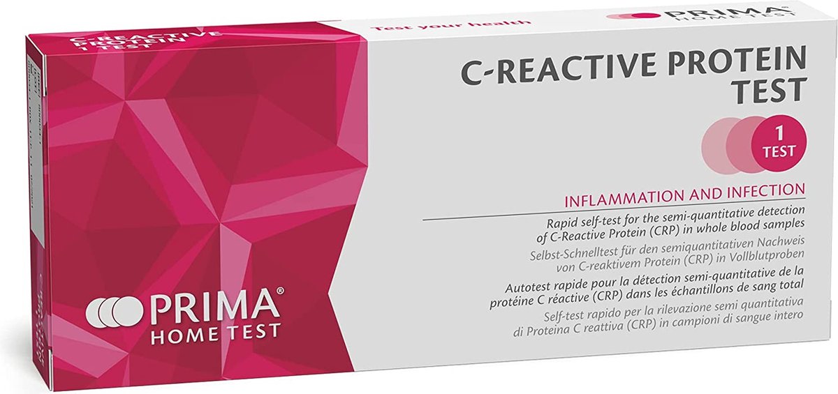 Goedkoopste Zelftest op C-Reactive protein CRP in volbloedmonster - Prima Lab - 1 testkit