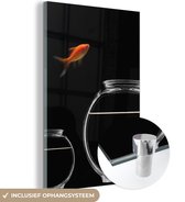 MuchoWow® Peinture sur verre 20x30 cm - Peinture sur verre acrylique - Poisson rouge - Fishbowl - Zwart - Photo sur verre - Peintures