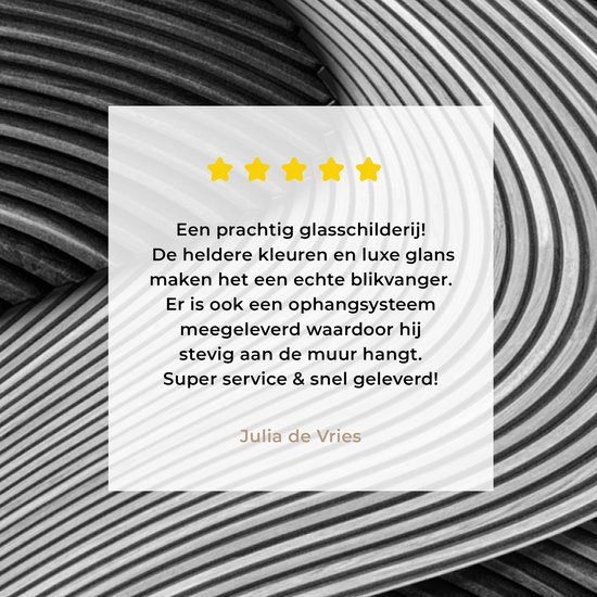 MuchoWow - Peinture sur verre - Abstrait - Texture - Zwart - Wit - Peinture sur verre - Plaque de Verres - 20x30 cm - Décoration murale