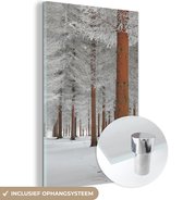 Peinture sur verre - Arbres - Neige - Hiver - Paysage - Décoration murale - Photo sur verre - 120x180 cm - Peinture sur verre - Plaque de Verres