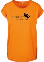 T-Shirts Dames Biertje-Oranje - Zwart-S