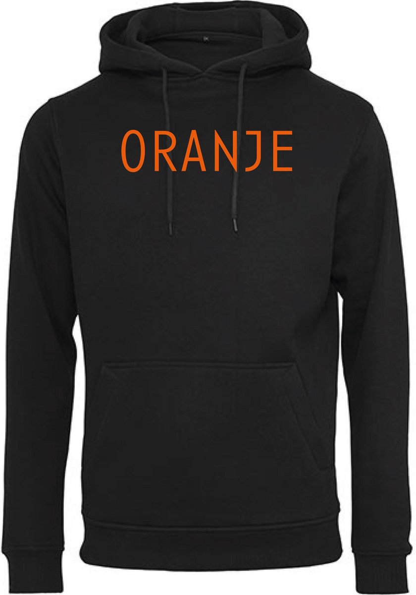 Hoodie Oranje-Zwart - Oranje-S