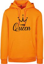 Hoodie Queen-Oranje - Zwart-L