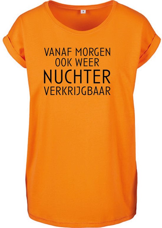 T- Shirts Femme Sobre - Oranje - Zwart- S
