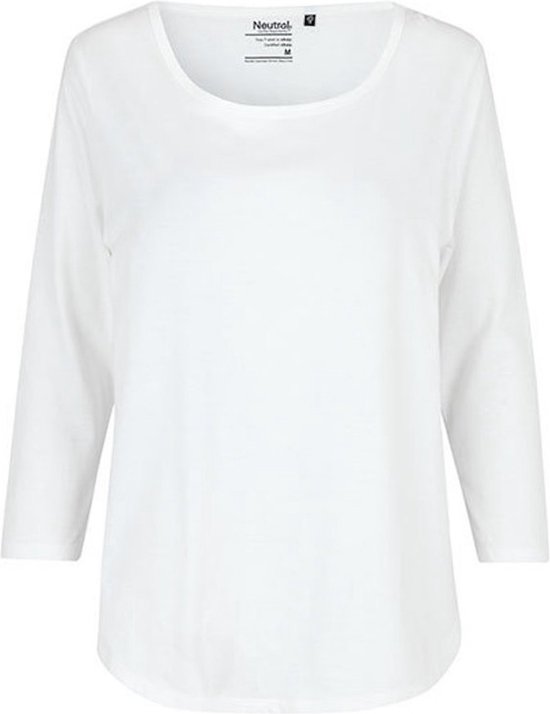 Ladies´ Three Quarter Sleeve T-Shirt met ronde hals White - XXL