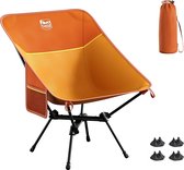 Ridge Campingstoelen voor volwassenen, lichtgewicht opvouwbare campingstoel met zijvak en antislipvoeten, compacte draagbare strandstoelen voor tuin, vissen, outdoor, wandelen, backpacken, oranje