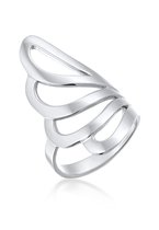 Nenalina Dames Ring Dames Statement Basis Golf Geo in 925 sterling zilver