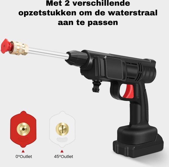 Accu Hogedrukreiniger op accu, 30 bar, 1500 W, 150 psi, draagbare draadloze hogedrukreiniger met accessoires, watering bloemen, reiniging vloeren (EU) (30.000 mAh batterij