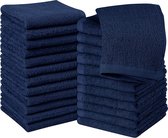 Zeepdoeken, 30x30 cm, wasknijpers van 100% katoen (24 stuks, marineblauw)