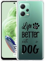 Étui Cazy pour Xiaomi Redmi Note 12 : La Life est meilleure avec un chien , Zwart