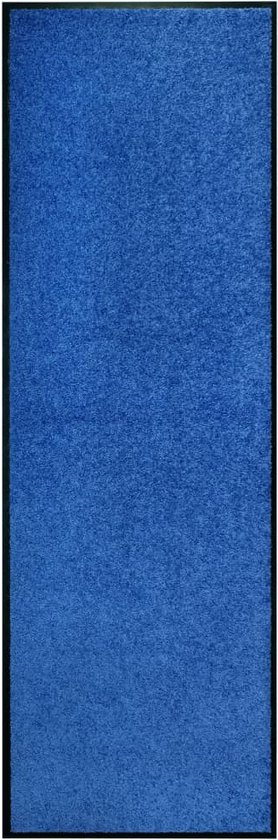 vidaXL - Deurmat - wasbaar - 60x180 - cm - blauw