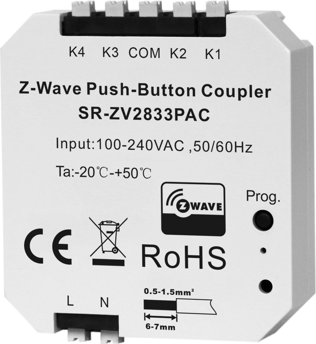 ROBB SMARRT 4-kanaals Inbouwmodule Z-Wave