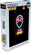 Puzzle Gaming - Citations - Néon - Alien gamer - Manette - Puzzle - Puzzle 1000 pièces adultes