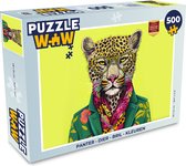 Puzzel Panter - Dier - Bril - Kleuren - Legpuzzel - Puzzel 500 stukjes
