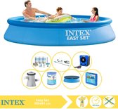Intex Easy Set Zwembad - Opblaaszwembad - 305x61 cm - Inclusief Solarzeil Pro, Onderhoudspakket, Filter, Stofzuiger, Zwembadtegels en Warmtepomp HS