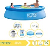 Intex Easy Set Zwembad - Opblaaszwembad - 305x76 cm - Inclusief Solarzeil, Onderhoudspakket, Filter, Grondzeil en Stofzuiger