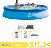 Intex Easy Set Zwembad - Opblaaszwembad - 396x84 cm - Inclusief Onderhoudspakket, Zwembadpomp, Filter, Grondzeil en Solar Mat