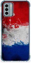 Telefoon Hoesje Nokia G22 Leuk Hoesje met transparante rand Nederlandse Vlag