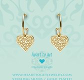 Heart to Get 925 Sterling Zilveren Goudkleurige Bohemian Heart Drawing Oorbellen  - Goud