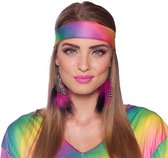 Folat - Hippie Earrings Magenta - Carnaval - Carnaval kostuum - Carnaval accessoires