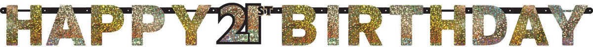 Amscan by Riethmuller - Riethmüller - Sparkling Celebrations - Letter Slinger 21 Goud (2,13 meter)