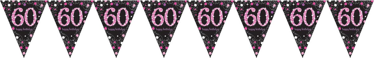 Amscan by Riethmuller - Riethmüller - Sparkling Celebrations - Vlaggenlijn 60 Pink (4 meter)