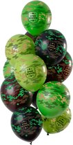 Folat - Ballonnen 'Happy Birthday' Camouflage 30cm - 12 stuks