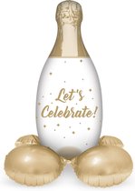 Folat - Folieballon met Standaard Champagnefles Let's Celebrate - 86 cm
