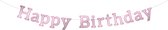 Folat - Letterslinger Glossy Pink Happy Birthday - 3 meter