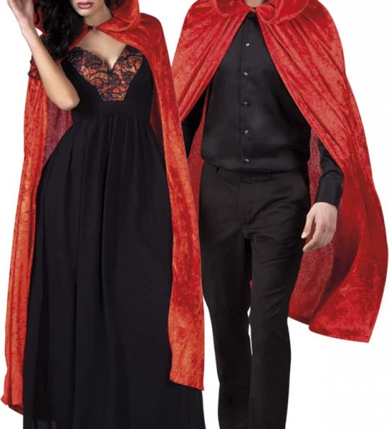 Cape rouge effet velours adulte Halloween - Attribut d'habillage - Taille unique