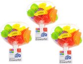 Jedermann IJsblokjes - 45x - fruitvormpjes kleurenmix - kunststof - herbruikbaar