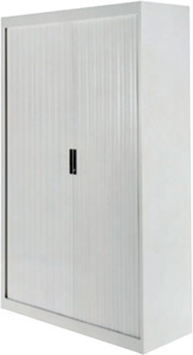 Archiefkast met slot - 120cm breed - Roldeurkast 200x120x45 - 4 legplanken - Wit (Nederlands Product - BUUR Collectie)