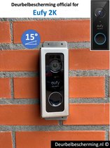 Deurbelbescherming Eufy 2K - 15°graden - RVS zilver (anti-diefstal cover - videodeurbel bescherming - videodeurbel beschermer - videodeurbel hoes - videodeurbel cover - beveiligingscamera beschermer nr.4)