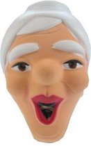 Sarah verkleed pop masker lachend 27 x 20 cm - Leeftijd versiering tuin pop 50 jaar