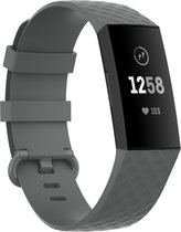Geschikt voor Fitbit Bandje Charge 4 / Charge 3 - Siliconen - Grijs - Maat S/M