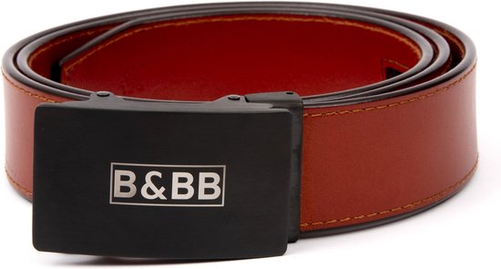 Black & Brown Belts/125 CM/ Squared 2.0 - Light Brown Belt /Automatische riem/ Automatische gesp/Leren riem/ Echt leer/ Heren riem zwart/ Dames riem zwart/ Riemen / Riem /Riem heren /